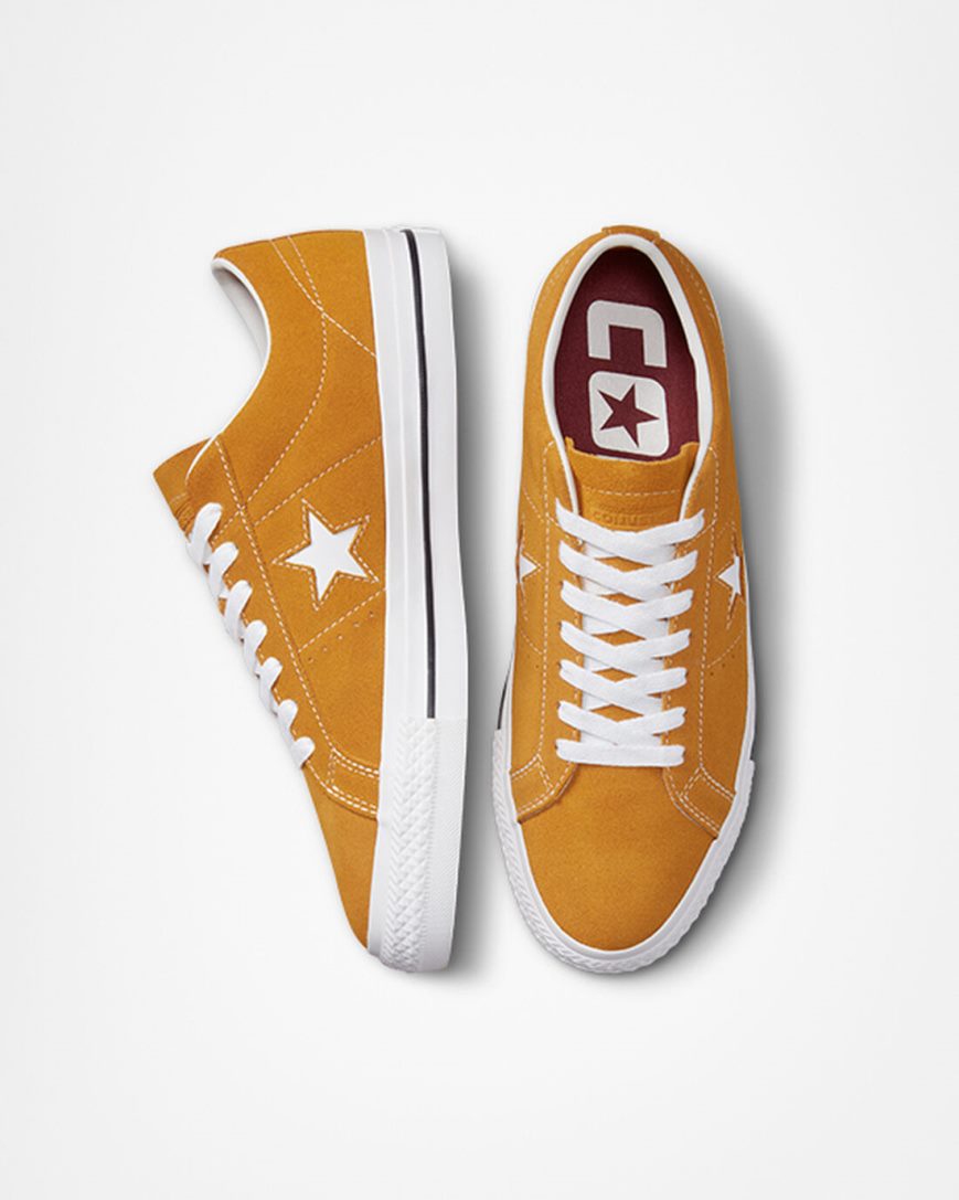 Skate Topanky Converse One Star Pro Damske Zlate Oranžové Biele Čierne | SK PEQHL2